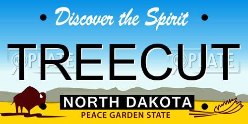 TREECUT North Dakota License Plate