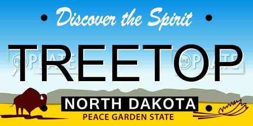 TREETOP North Dakota License Plate