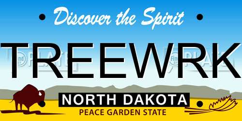 TREEWRK North Dakota License Plate