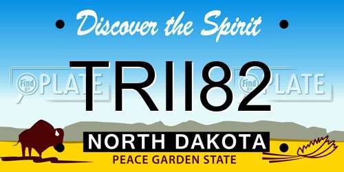 TRII82 North Dakota License Plate