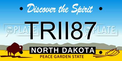 TRII87 North Dakota License Plate