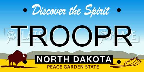 TROOPR North Dakota License Plate