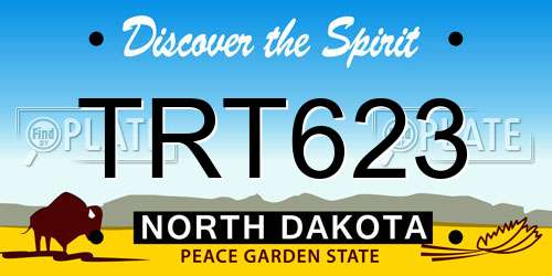 TRT623 North Dakota License Plate
