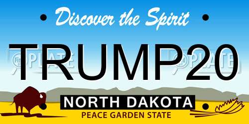 TRUMP20 North Dakota License Plate