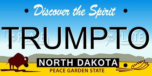 TRUMPTO North Dakota License Plate