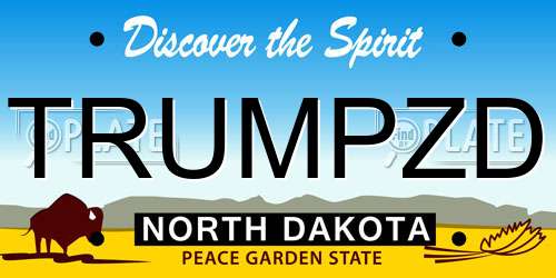 TRUMPZD North Dakota License Plate