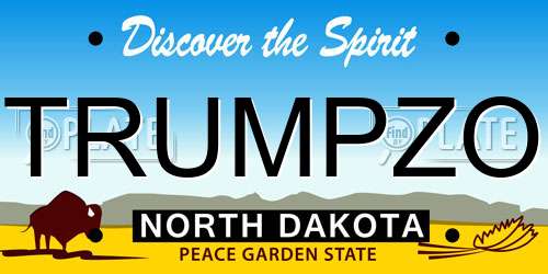 TRUMPZO North Dakota License Plate