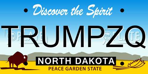 TRUMPZQ North Dakota License Plate