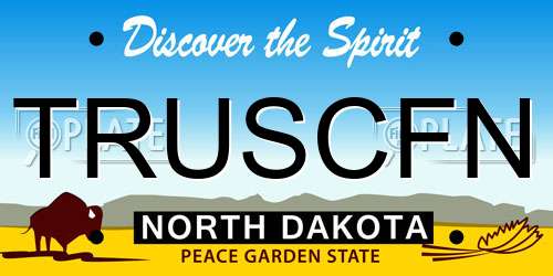 TRUSCFN North Dakota License Plate