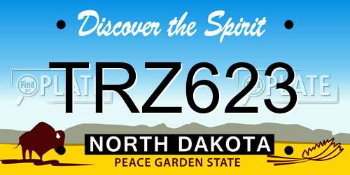 TRZ623 North Dakota License Plate