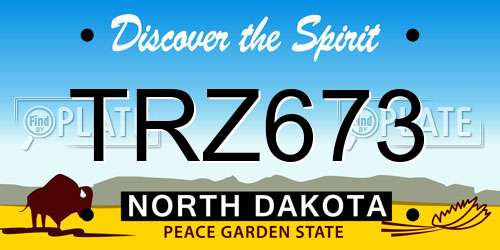 TRZ673 North Dakota License Plate