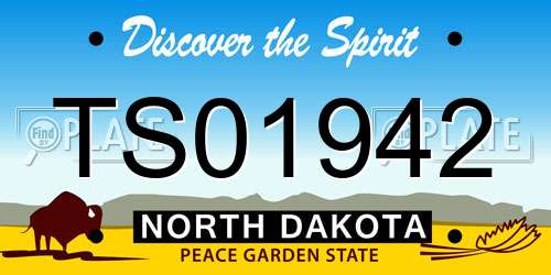TS01942 North Dakota License Plate