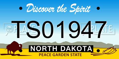 TS01947 North Dakota License Plate