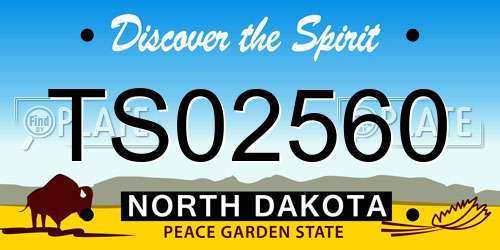 TS02560 North Dakota License Plate