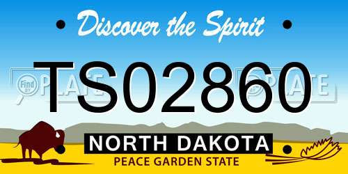 TS02860 North Dakota License Plate
