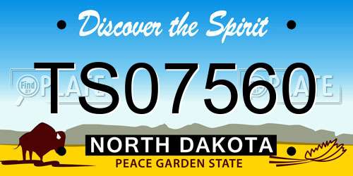 TS07560 North Dakota License Plate