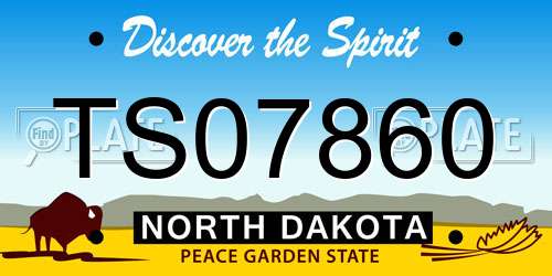TS07860 North Dakota License Plate