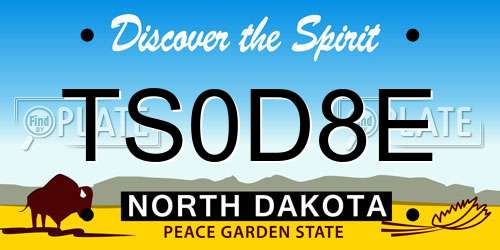 TS0D8E North Dakota License Plate