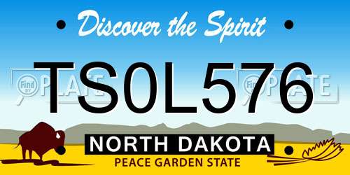 TS0L576 North Dakota License Plate