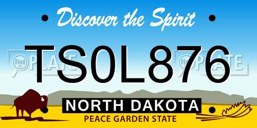 TS0L876 North Dakota License Plate