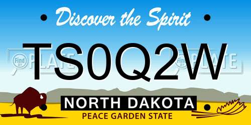 TS0Q2W North Dakota License Plate
