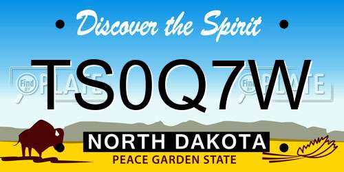 TS0Q7W North Dakota License Plate