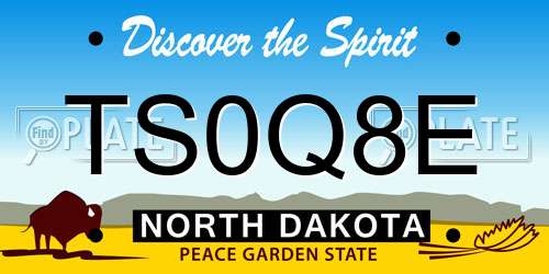 TS0Q8E North Dakota License Plate