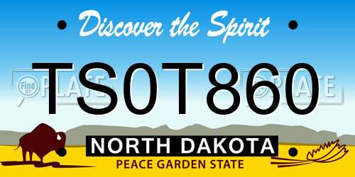 TS0T860 North Dakota License Plate