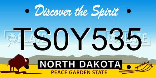 TS0Y535 North Dakota License Plate