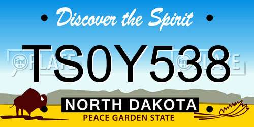 TS0Y538 North Dakota License Plate