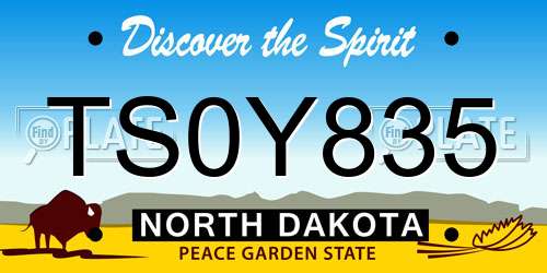 TS0Y835 North Dakota License Plate