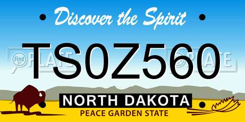 TS0Z560 North Dakota License Plate