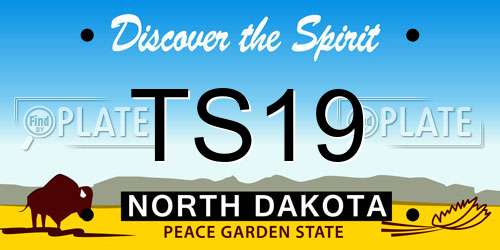 TS19 North Dakota License Plate