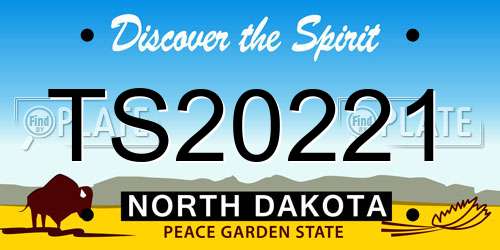 TS20221 North Dakota License Plate