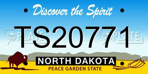 TS20771 North Dakota License Plate