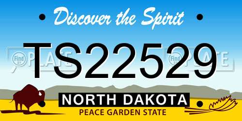 TS22529 North Dakota License Plate