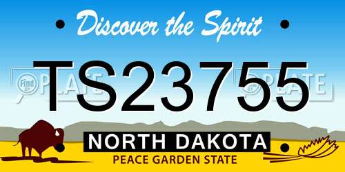 TS23755 North Dakota License Plate