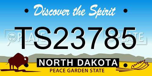 TS23785 North Dakota License Plate