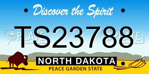 TS23788 North Dakota License Plate