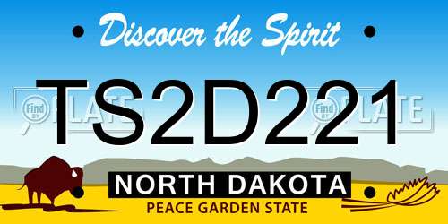 TS2D221 North Dakota License Plate