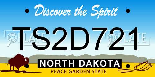 TS2D721 North Dakota License Plate