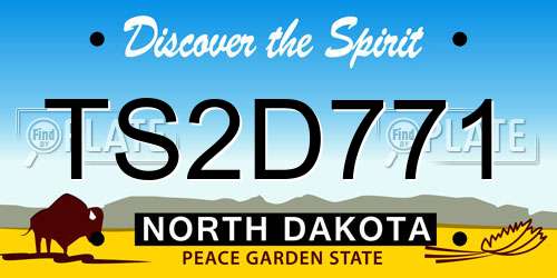 TS2D771 North Dakota License Plate