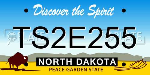 TS2E255 North Dakota License Plate