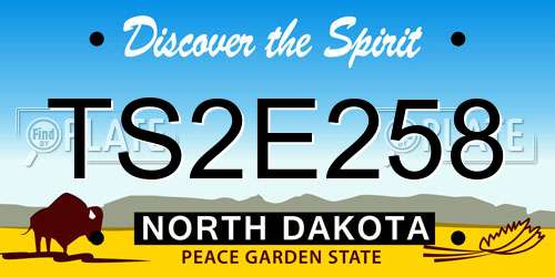 TS2E258 North Dakota License Plate
