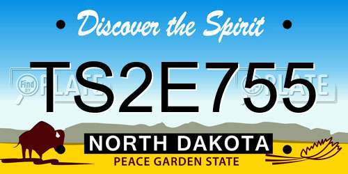 TS2E755 North Dakota License Plate