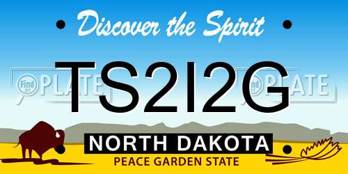 TS2I2G North Dakota License Plate