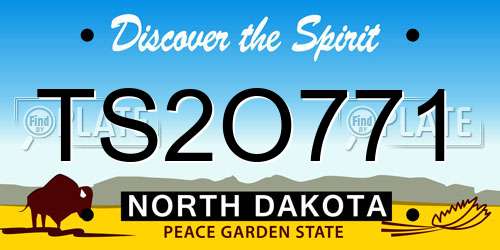 TS2O771 North Dakota License Plate