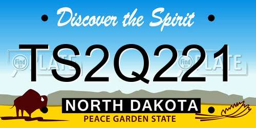 TS2Q221 North Dakota License Plate