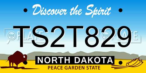 TS2T829 North Dakota License Plate