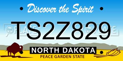 TS2Z829 North Dakota License Plate
